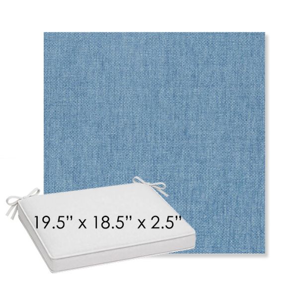 Picture of Ritsy Chambray | Sunbrella® 19.5" x 18.5" Outdoor Dining Cushion
