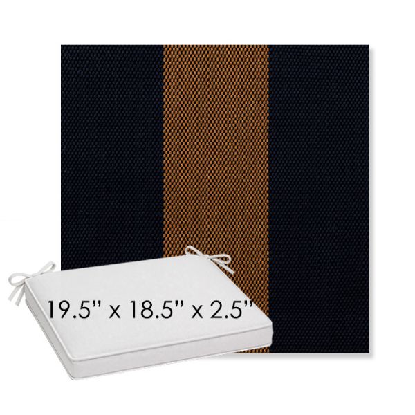 Picture of Rothko Bourbon Blue | Sunbrella® 19.5" x 18.5" Outdoor Dining Cushion