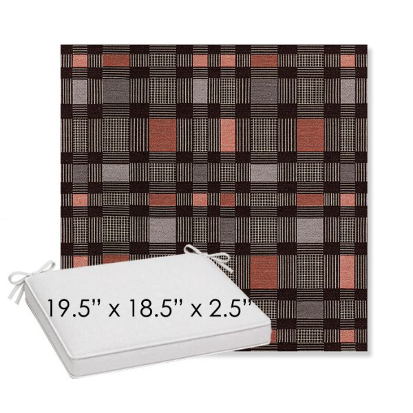 Picture of Rubix Huckleberry | Sunbrella® 19.5" x 18.5" Outdoor Dining Cushion