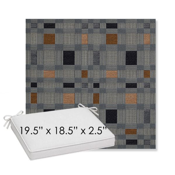 Picture of Rubix Vintage Denim | Sunbrella® 19.5" x 18.5" Outdoor Dining Cushion