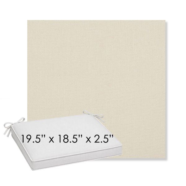Picture of Savane White | Sunbrella® 19.5" x 18.5" Outdoor Dining Cushion