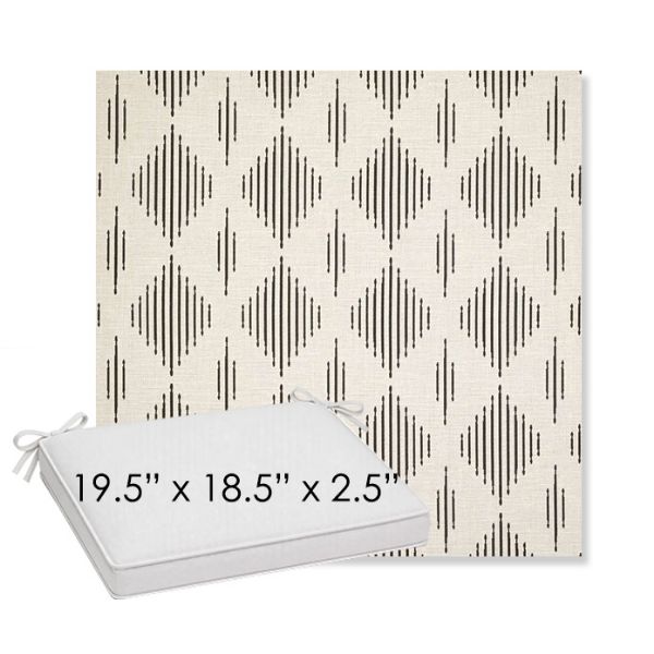 Picture of Spinner Diamond Onyx | Sunbrella® 19.5" x 18.5" Outdoor Dining Cushion
