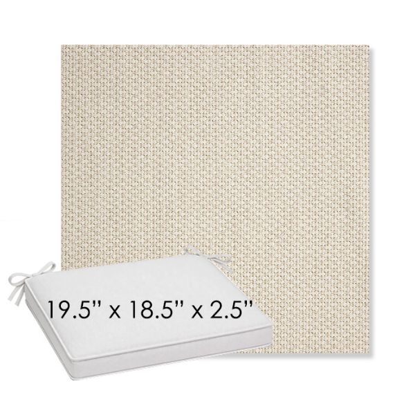 Picture of Tailored Snow | Sunbrella® 19.5" x 18.5" Outdoor Dining Cushion