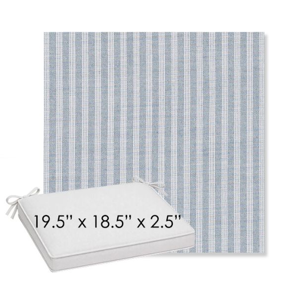 Picture of Tap Chambray | Sunbrella® 19.5" x 18.5" Outdoor Dining Cushion