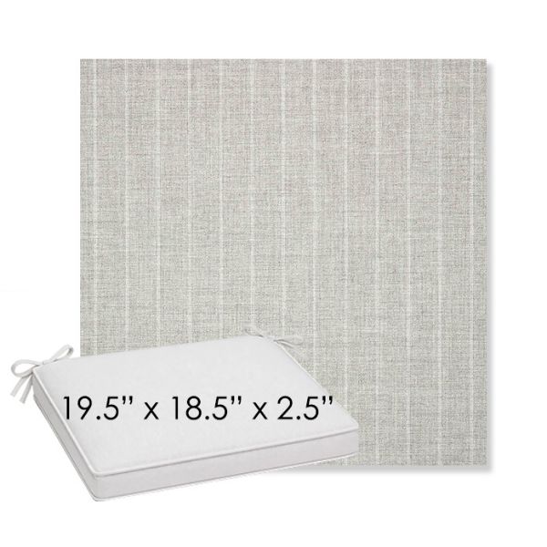 Picture of Ticking Fog | Sunbrella® 19.5" x 18.5" Outdoor Dining Cushion