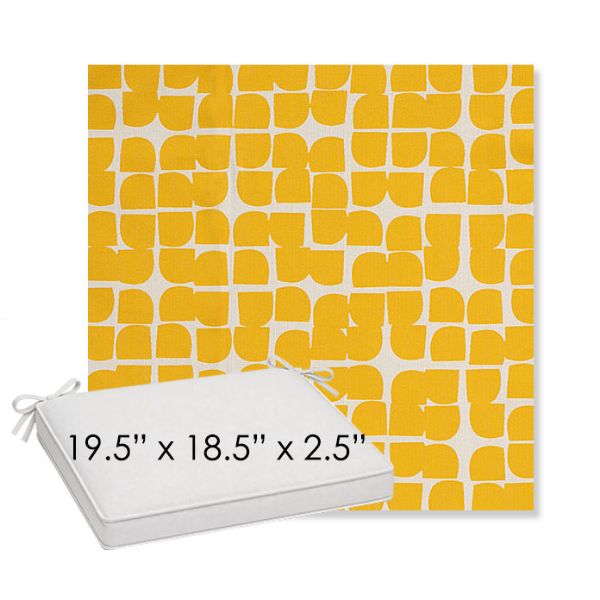 Picture of Toggle Lemon Drop | Sunbrella® 19.5" x 18.5" Outdoor Dining Cushion