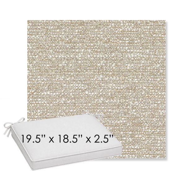 Picture of Tundra Gypsum | Sunbrella® 19.5" x 18.5" Outdoor Dining Cushion