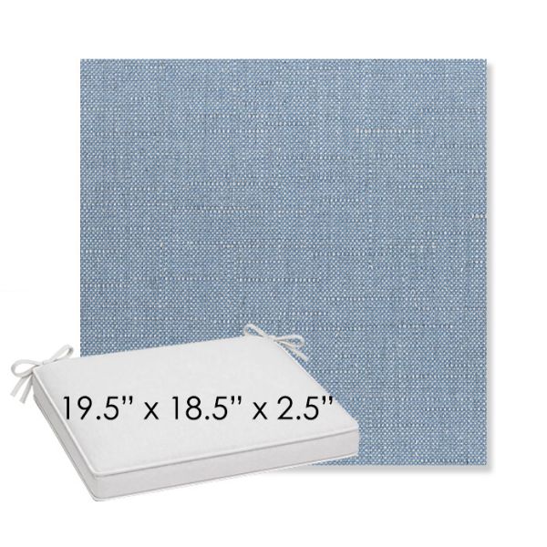 Picture of Willa Chambray | Sunbrella® 19.5" x 18.5" Outdoor Dining Cushion