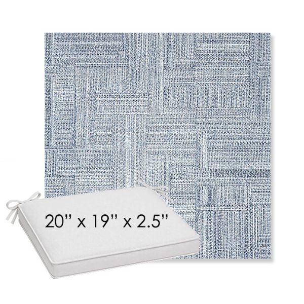 Picture of Boro Indigo | Sunbrella® 20" x 19" Outdoor Dining Cushion