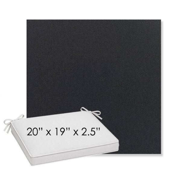 Picture of Canvas Raven Black | Sunbrella® 20" x 19" Outdoor Dining Cushion