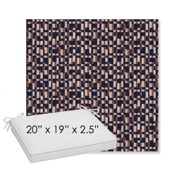 Picture of Carat Azurite | Sunbrella® 20" x 19" Outdoor Dining Cushion
