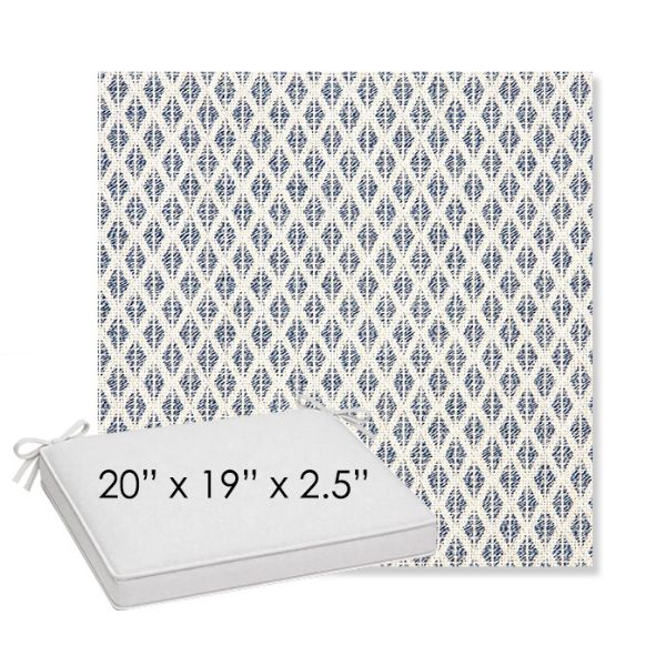 Picture of Detail Denim | Sunbrella® 20" x 19" Outdoor Dining Cushion