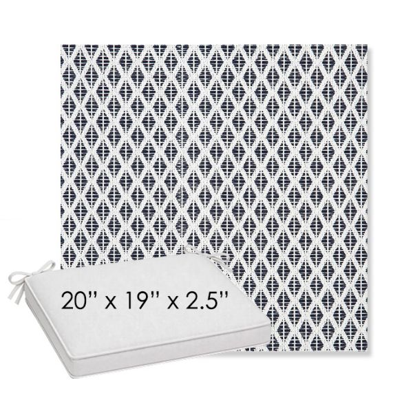 Picture of Detail Navy | Sunbrella® 20" x 19" Outdoor Dining Cushion