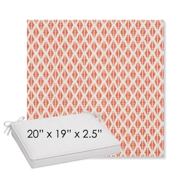 Picture of Detail Persimmon | Sunbrella® 20" x 19" Outdoor Dining Cushion