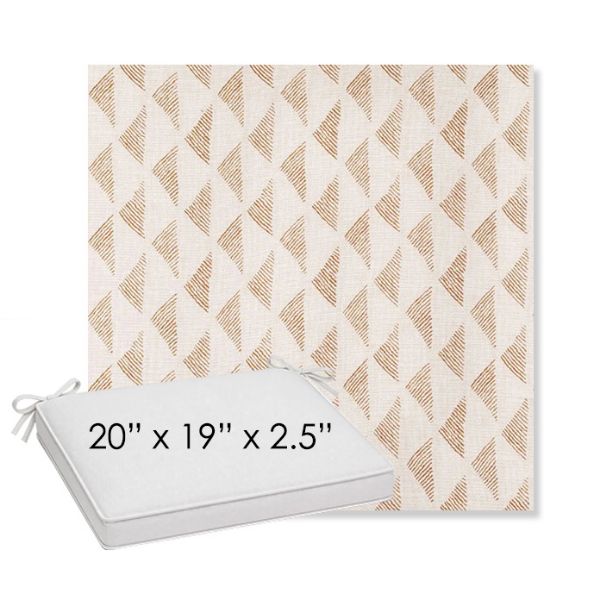 Picture of Etched Angles Cognac | Sunbrella® 20" x 19" Outdoor Dining Cushion