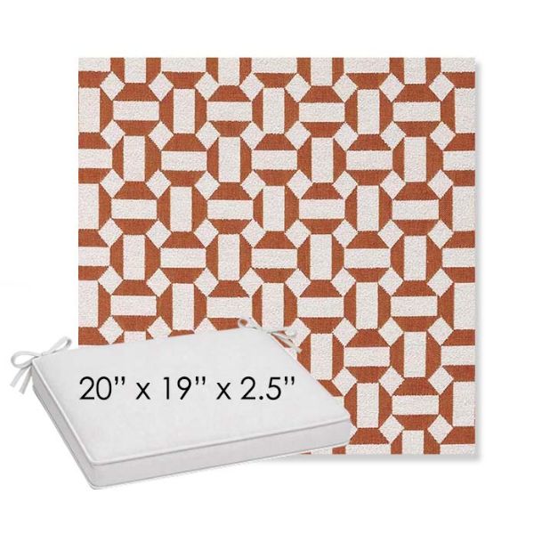 Picture of Hoopla Tobiko | Sunbrella® 20" x 19" Outdoor Dining Cushion