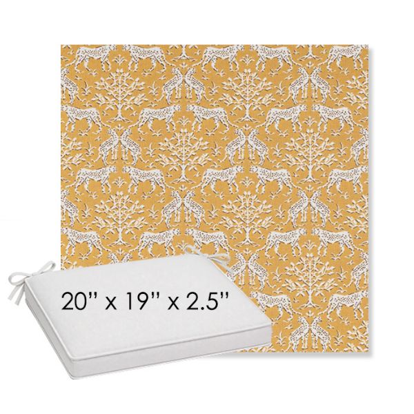 Picture of Jaipur Frame Honey | Sunbrella® 20" x 19" Outdoor Dining Cushion