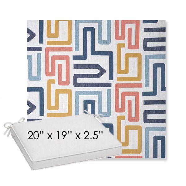 Picture of Labyrinth Fiesta | Sunbrella® 20" x 19" Outdoor Dining Cushion