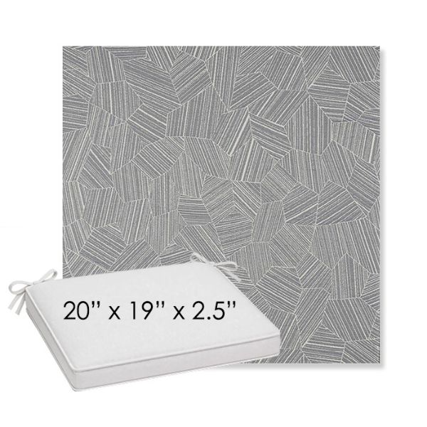 Picture of Leaf Structure Slate | Sunbrella® 20" x 19" Outdoor Dining Cushion