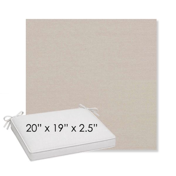 Picture of Natte Linen Chalk | Sunbrella® 20" x 19" Outdoor Dining Cushion
