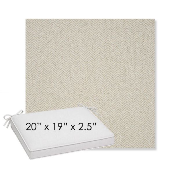 Picture of Odette Alabaster | Sunbrella® 20" x 19" Outdoor Dining Cushion