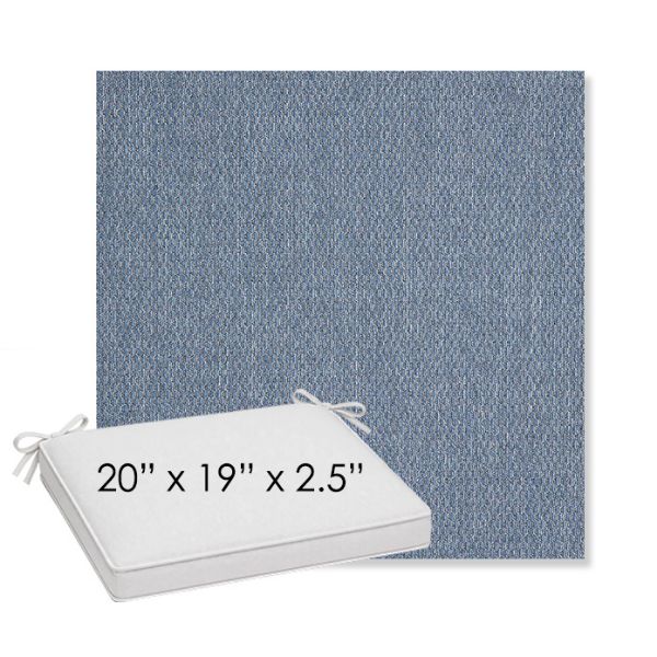 Picture of Pique Denim | Sunbrella® 20" x 19" Outdoor Dining Cushion