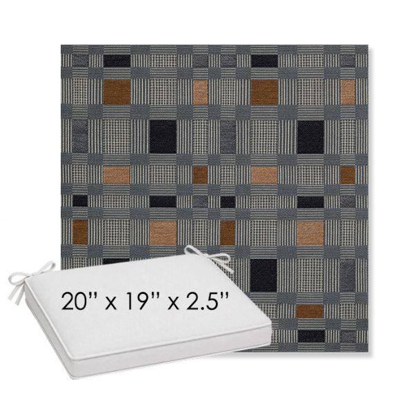 Picture of Rubix Vintage Denim | Sunbrella® 20" x 19" Outdoor Dining Cushion