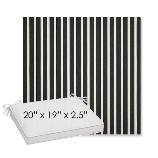 Picture of Shore Classic | Sunbrella® 20" x 19" Outdoor Dining Cushion
