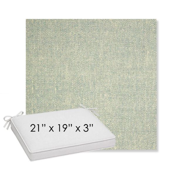 Picture of Chartres Mist | Sunbrella® 21" x 19" x 3" Outdoor Dining Cushion