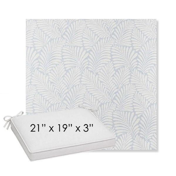Picture of Frond Sky | Sunbrella® 21" x 19" x 3" Outdoor Dining Cushion