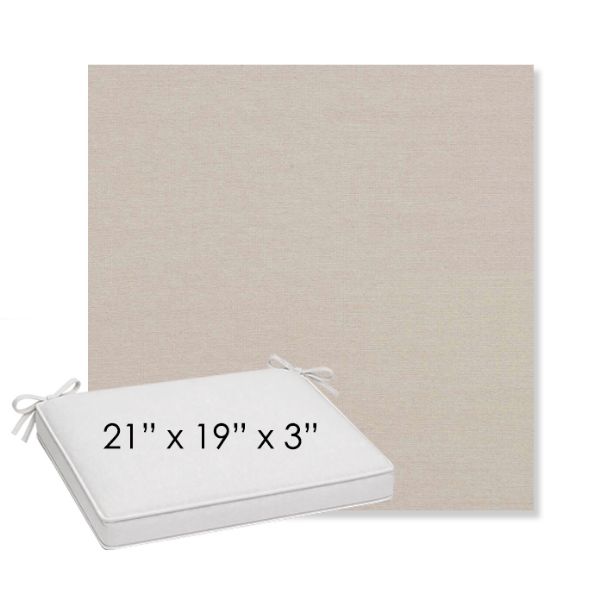 Picture of Natte Linen Chalk | Sunbrella® 21" x 19" x 3" Outdoor Dining Cushion