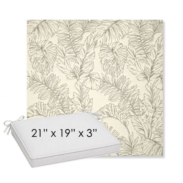 Picture of Palma Whitesand | Sunbrella® 21" x 19" x 3" Outdoor Dining Cushion