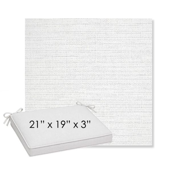 Picture of Piazza White | Sunbrella® 21" x 19" x 3" Outdoor Dining Cushion