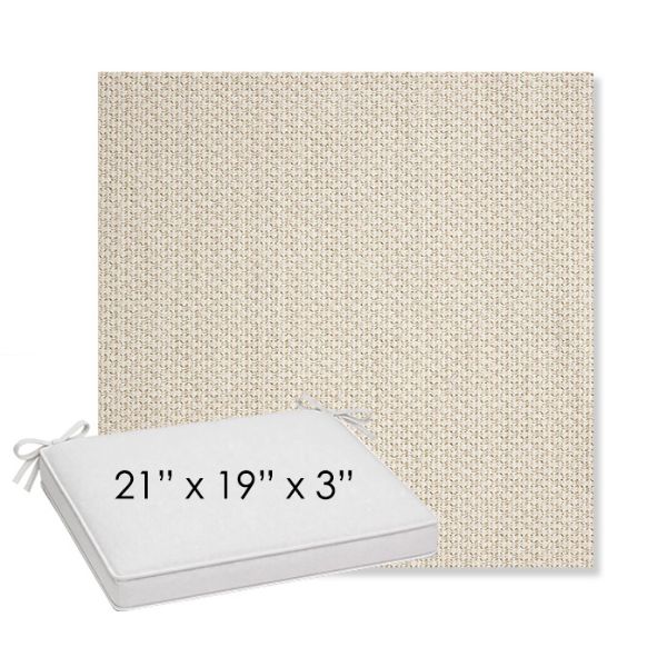 Picture of Tailored Snow | Sunbrella® 21" x 19" x 3" Outdoor Dining Cushion