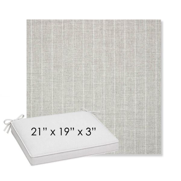 Picture of Ticking Fog | Sunbrella® 21" x 19" x 3" Outdoor Dining Cushion