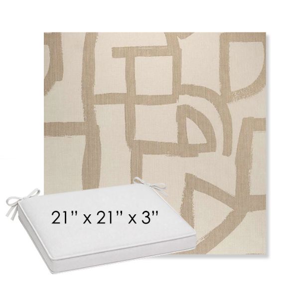 Picture of Brushstroke Stucco | Sunbrella® 21" x 21" x 3" Outdoor Dining Cushion