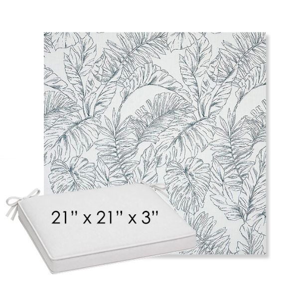Picture of Calm Laurel | Sunbrella® 21" x 21" x 3" Outdoor Dining Cushion