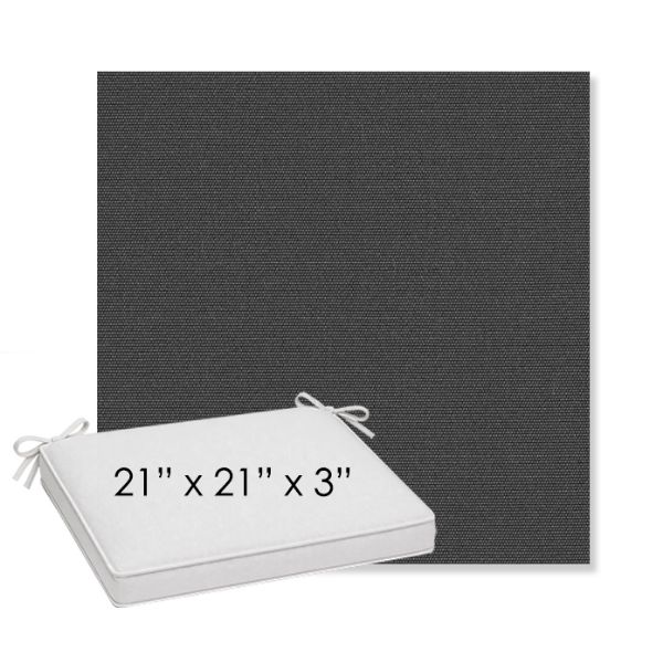 Picture of Canvas Carbon | Sunbrella® 21" x 21" x 3" Outdoor Dining Cushion