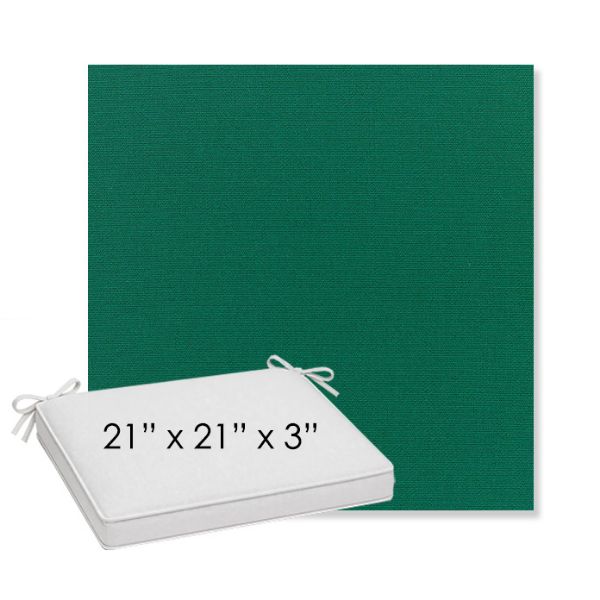 Picture of Canvas Forest Green | Sunbrella® 21" x 21" x 3" Outdoor Dining Cushion