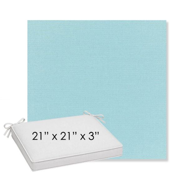Picture of Canvas Mineral Blue | Sunbrella® 21" x 21" x 3" Outdoor Dining Cushion