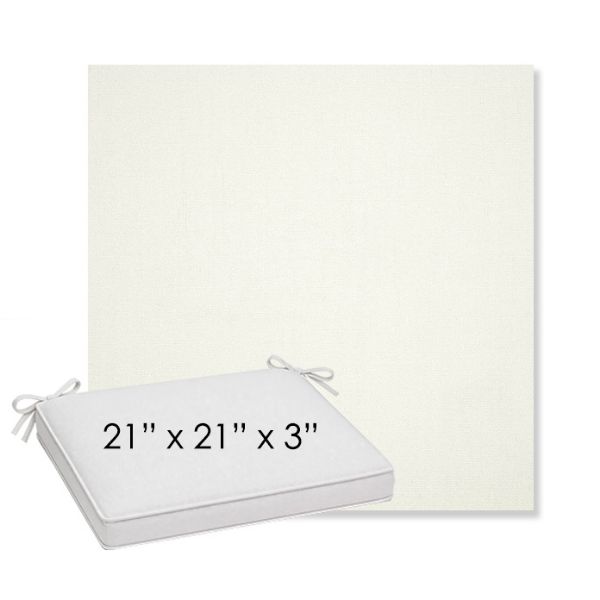 Picture of Canvas White | Sunbrella® 21" x 21" x 3" Outdoor Dining Cushion