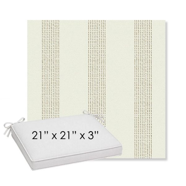 Picture of Caper Linen | Sunbrella® 21" x 21" x 3" Outdoor Dining Cushion