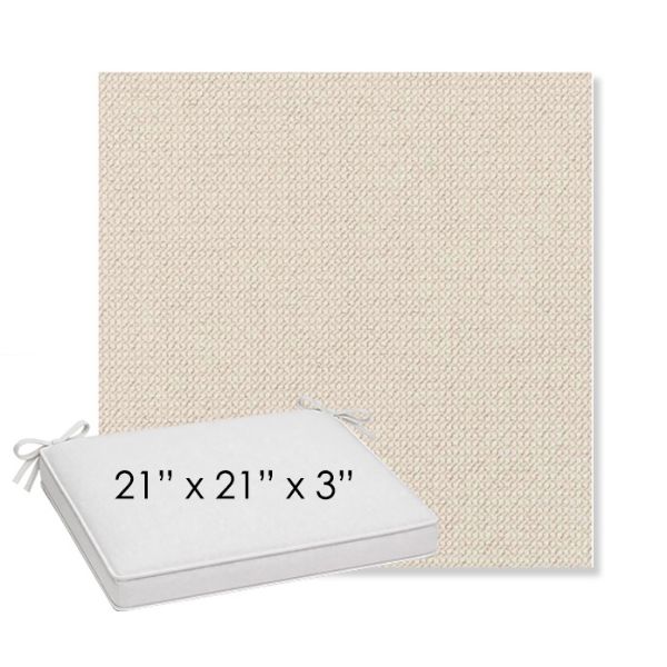 Picture of Charmer Parchment | Sunbrella® 21" x 21" x 3" Outdoor Dining Cushion
