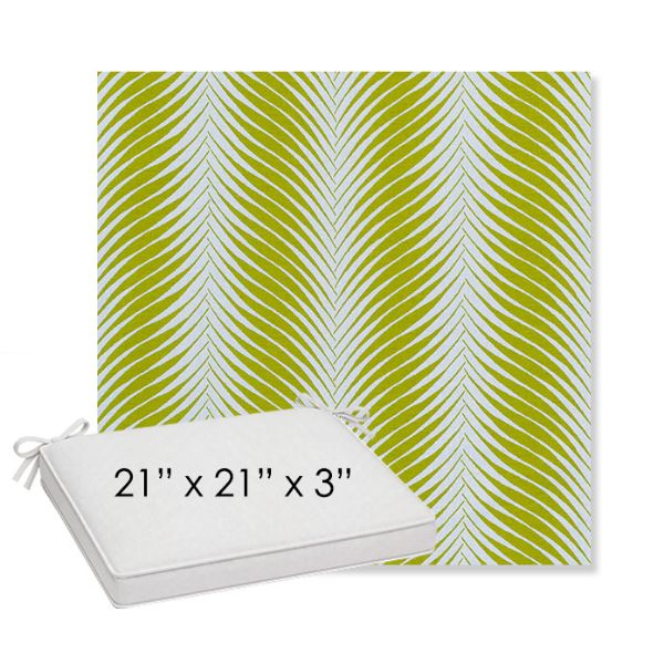 Picture of Clock Out Frond | Sunbrella® 21" x 21" x 3" Outdoor Dining Cushion