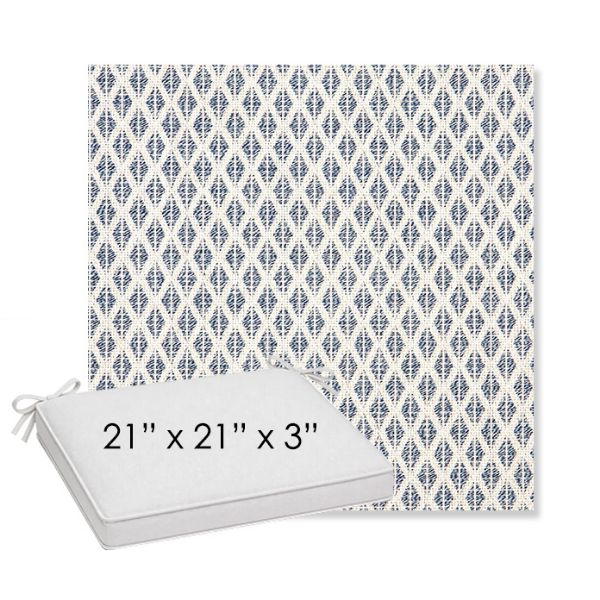 Picture of Detail Denim | Sunbrella® 21" x 21" x 3" Outdoor Dining Cushion