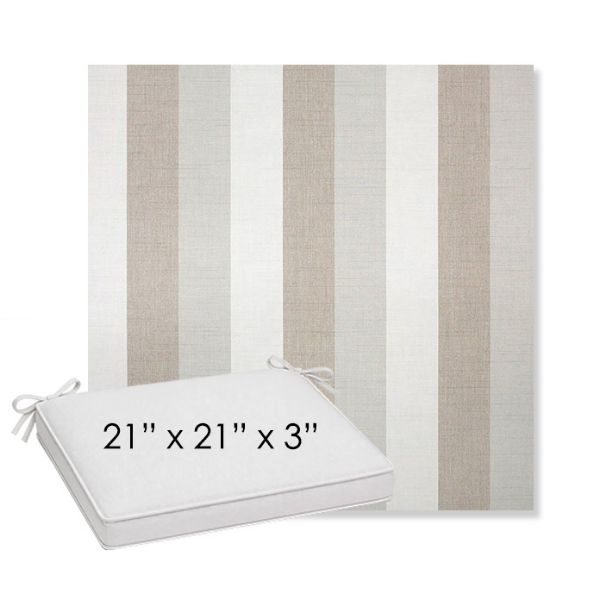 Picture of Direction Linen | Sunbrella® 21" x 21" x 3" Outdoor Dining Cushion