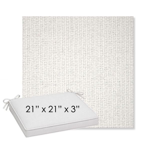 Picture of Dumont Snow | Sunbrella® 21" x 21" x 3" Outdoor Dining Cushion