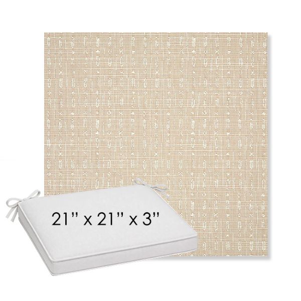 Picture of Embrace Linen | Sunbrella® 21" x 21" x 3" Outdoor Dining Cushion