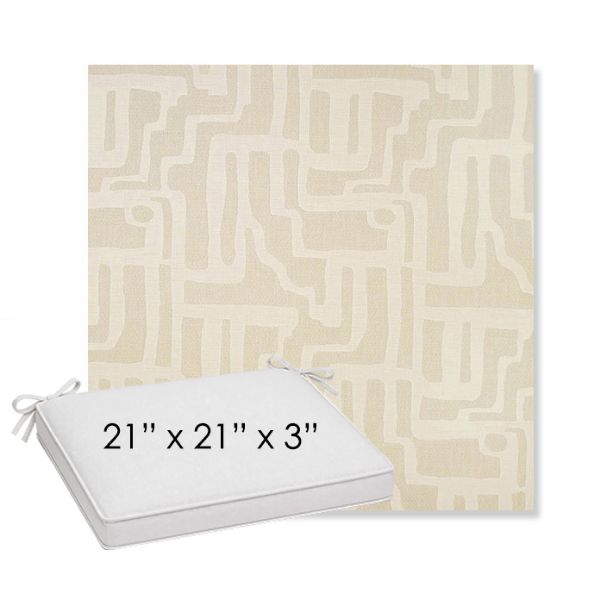 Picture of Escher Alabaster | Sunbrella® 21" x 21" x 3" Outdoor Dining Cushion