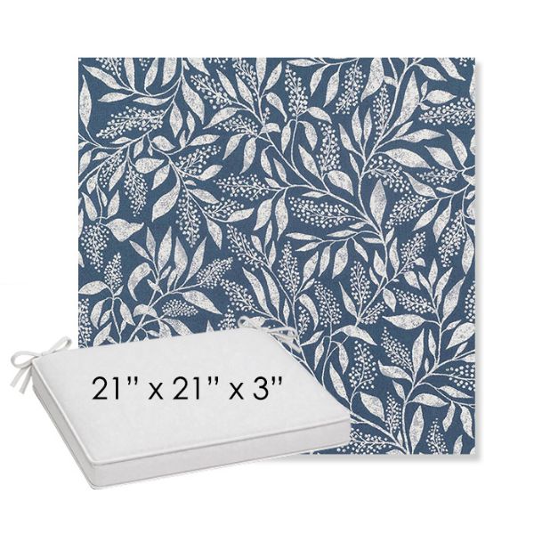 Picture of Exquisite Indigo | Sunbrella® 21" x 21" x 3" Outdoor Dining Cushion